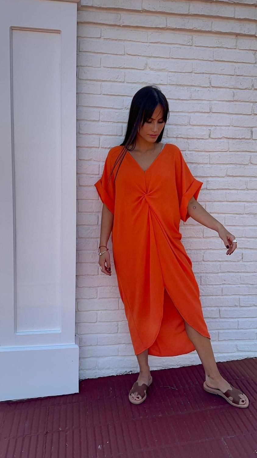 Vestido Megan naranja talle unico