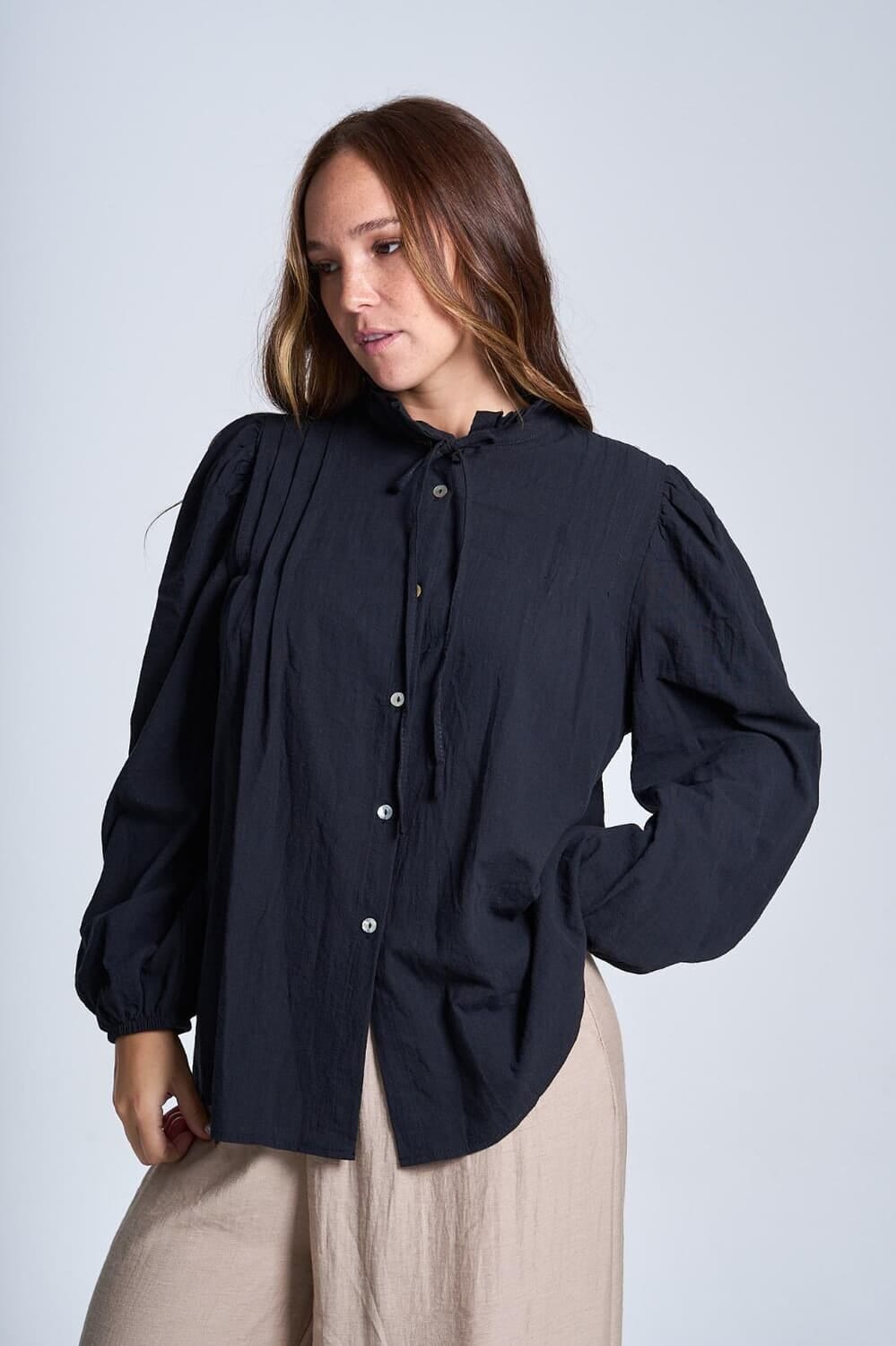 Camisa Tanna negro talle unico
