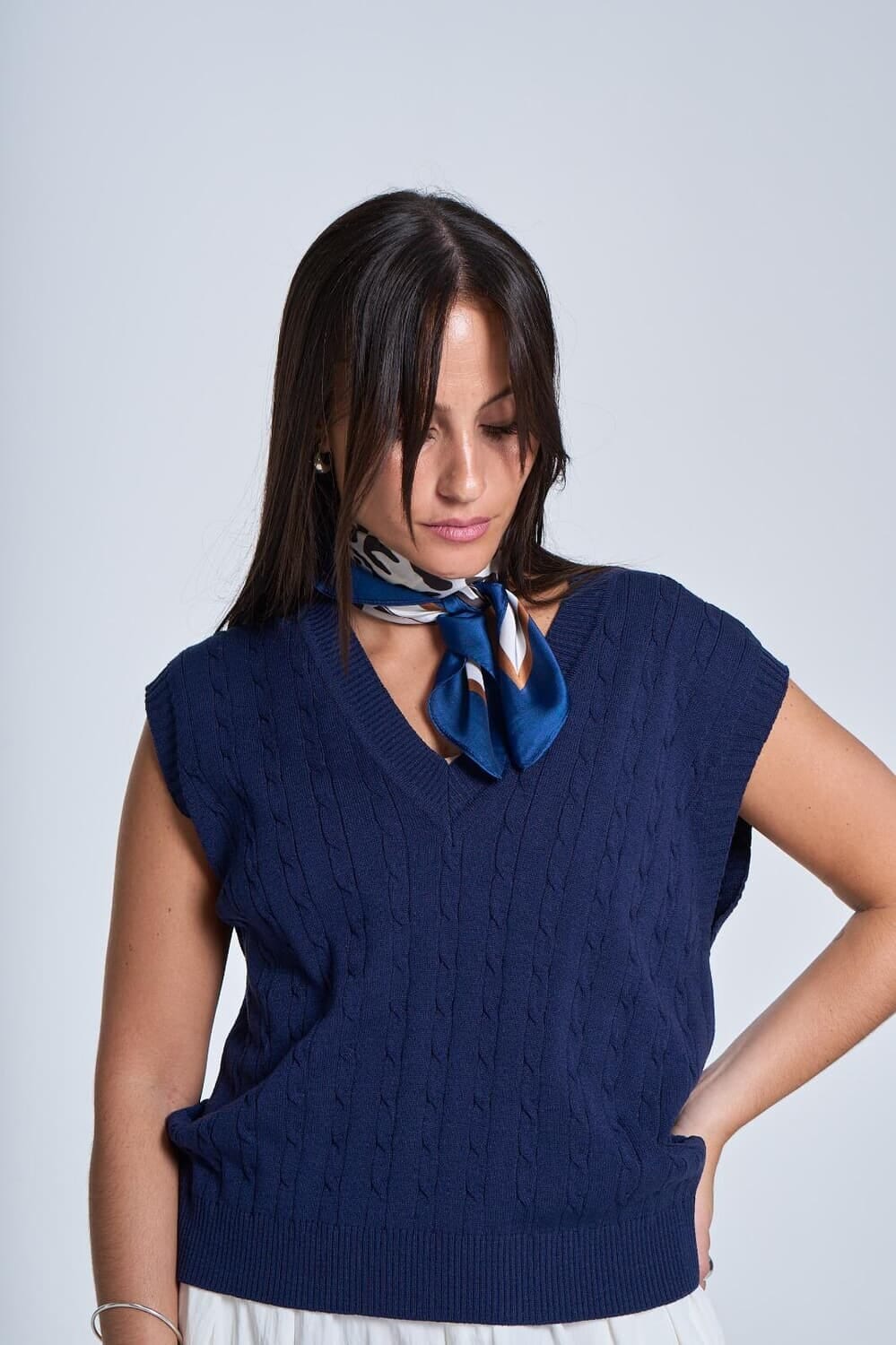 Chaleco Oxford azul talle unico