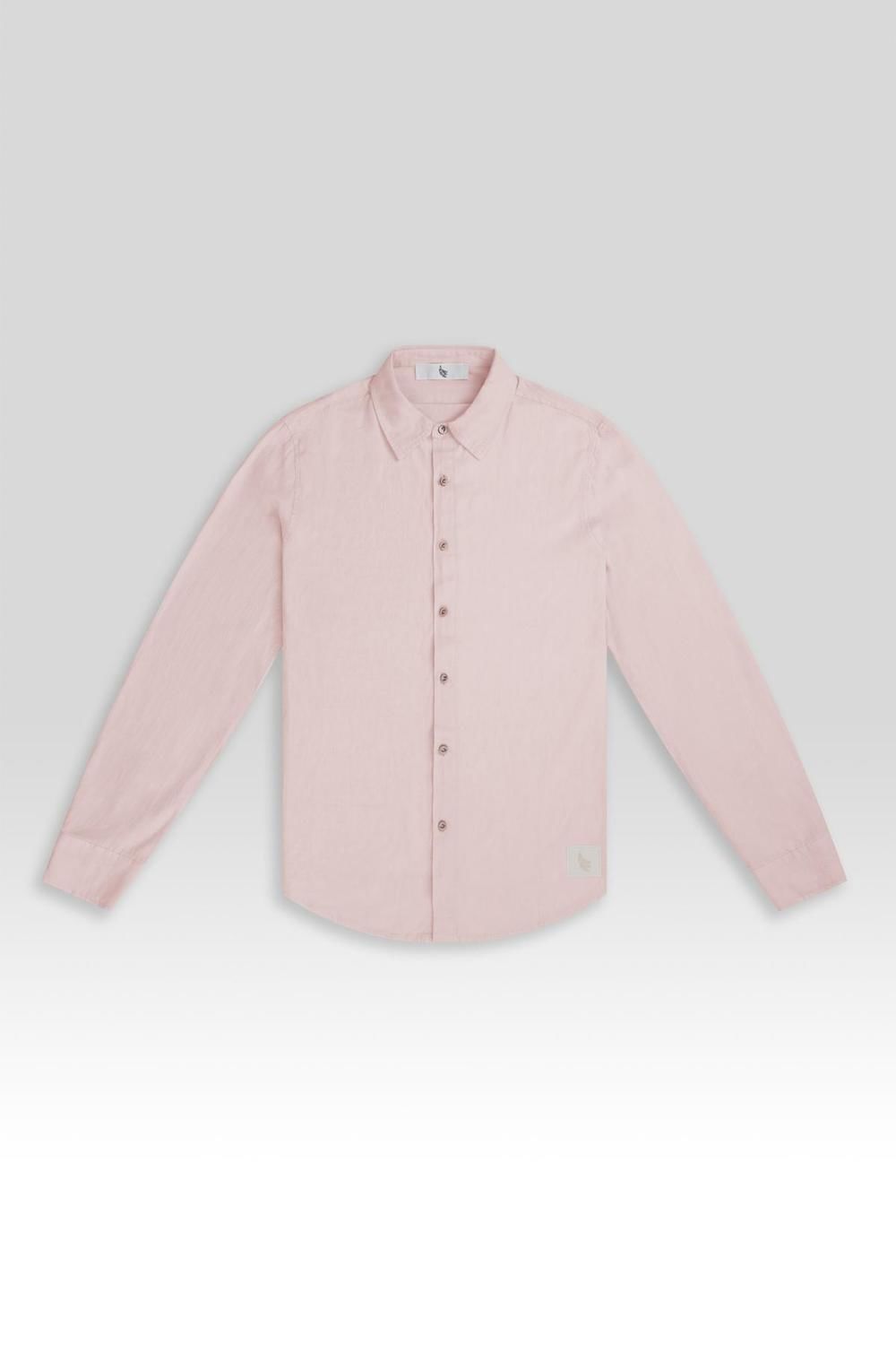 LONG SLEEVE LINEN SHIRT rosado l