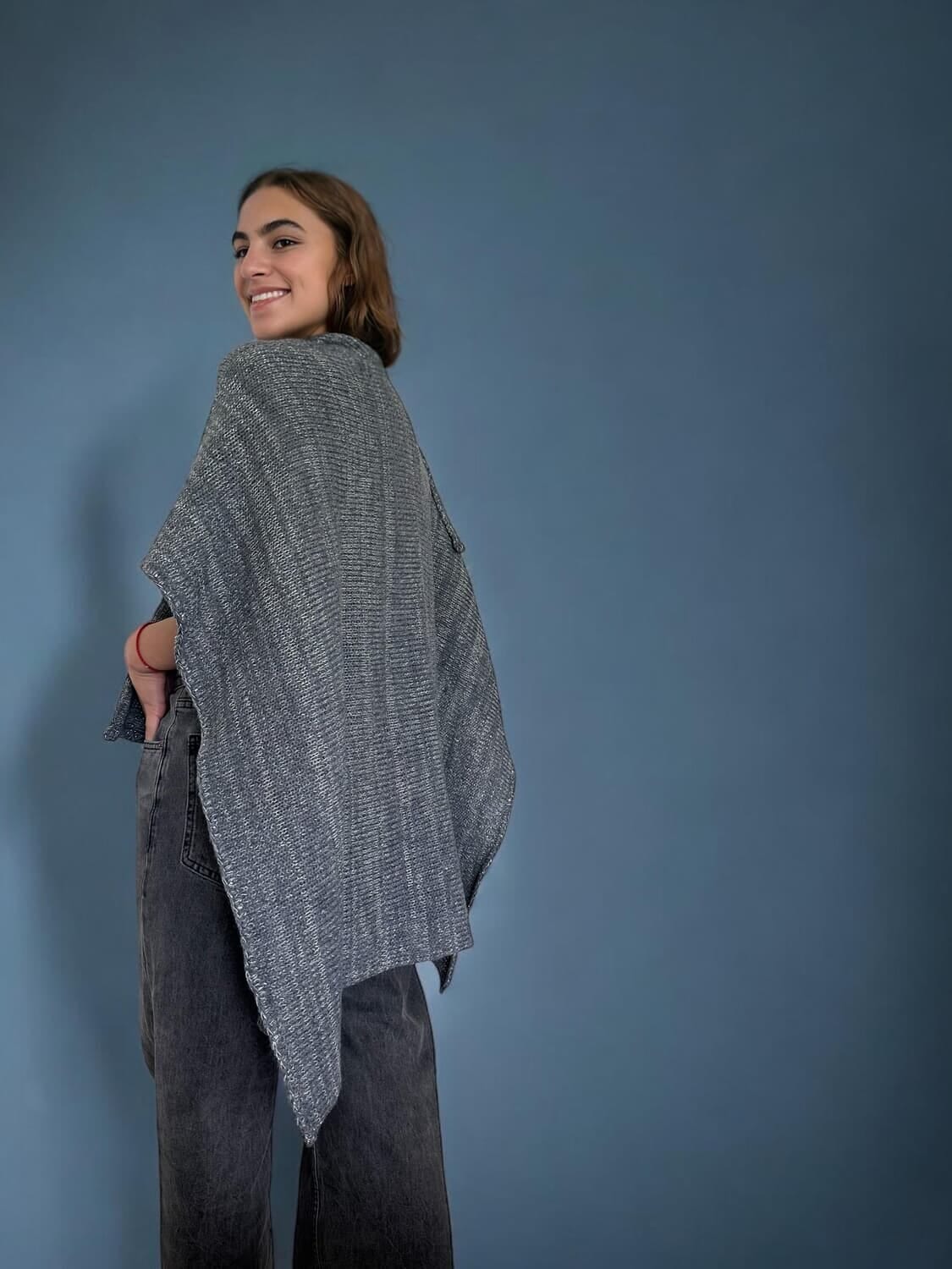 Ruana Sun gris talle unico