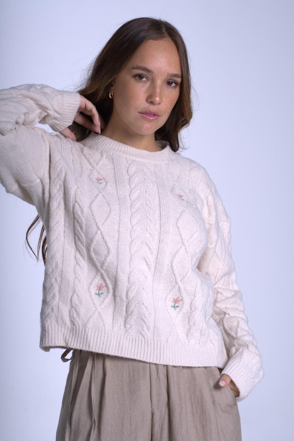 Sweater Serena beige talle unico