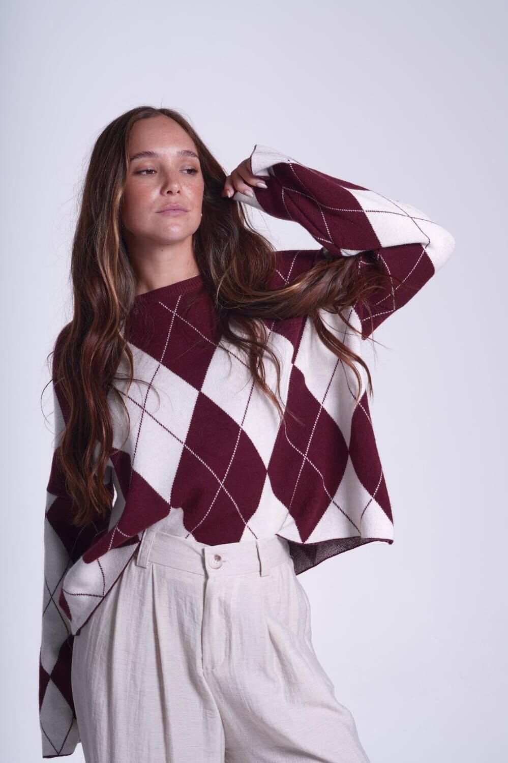 Sweater Rombos bordo talle unico