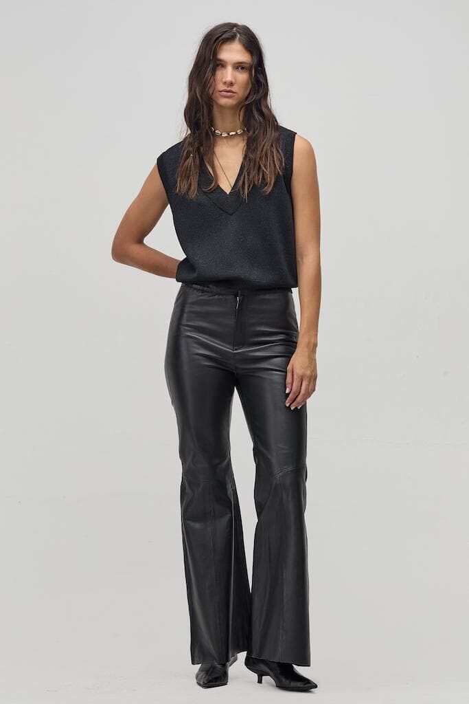Pantalón Jade en Cuero de Oveja - Negro negro m