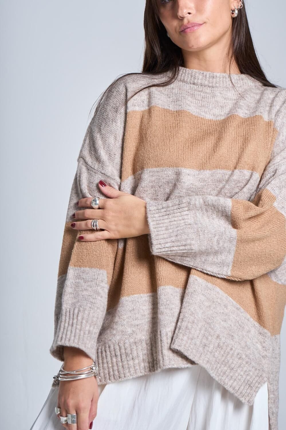 Sweater Zara camel talle unico