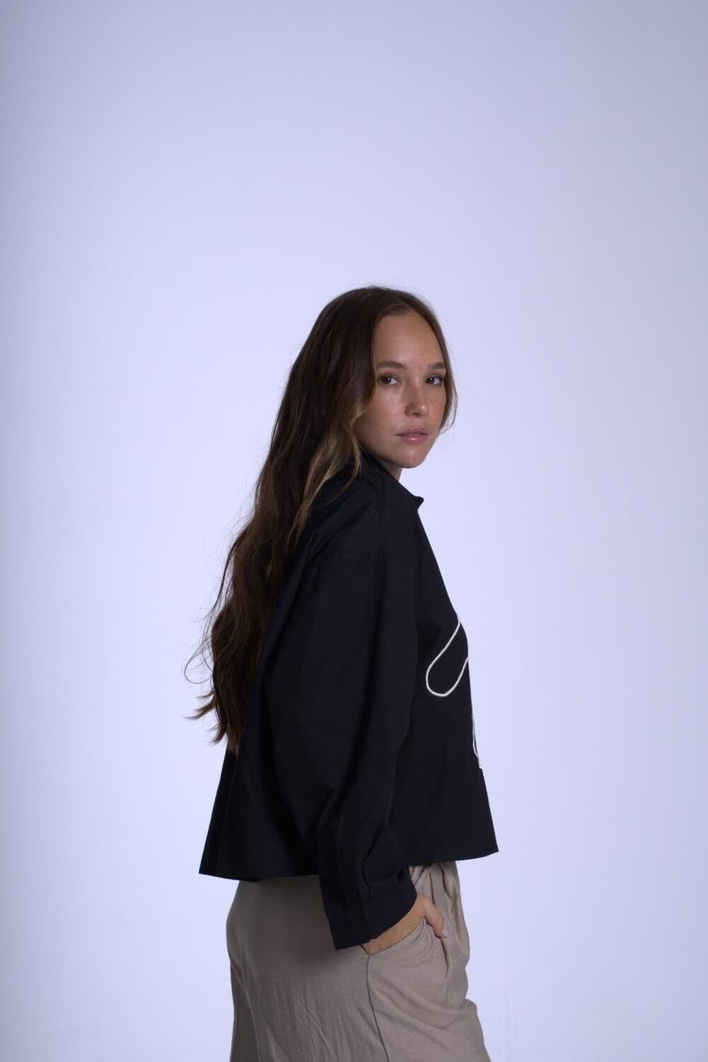 Camisa Eliot negro talle unico
