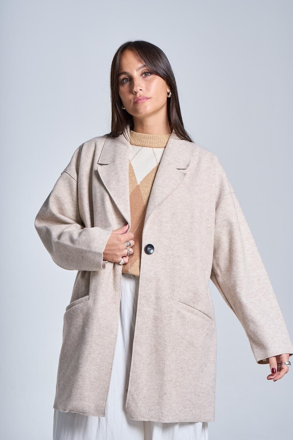 Tapado Londres beige talle unico