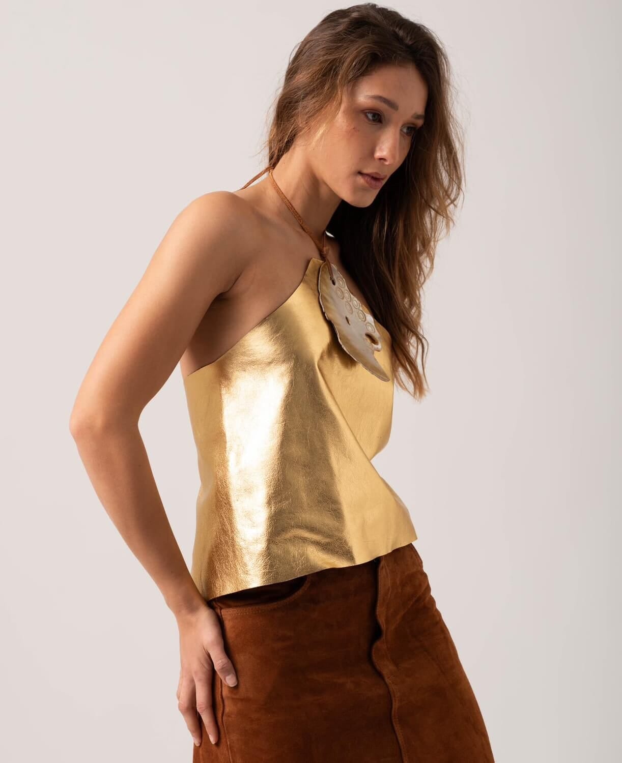 Tops DEVA dorado con nacar dorado s