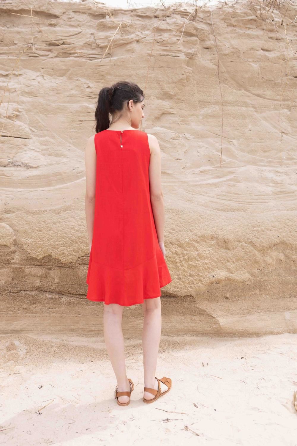 Vestido Folk Short rojo l