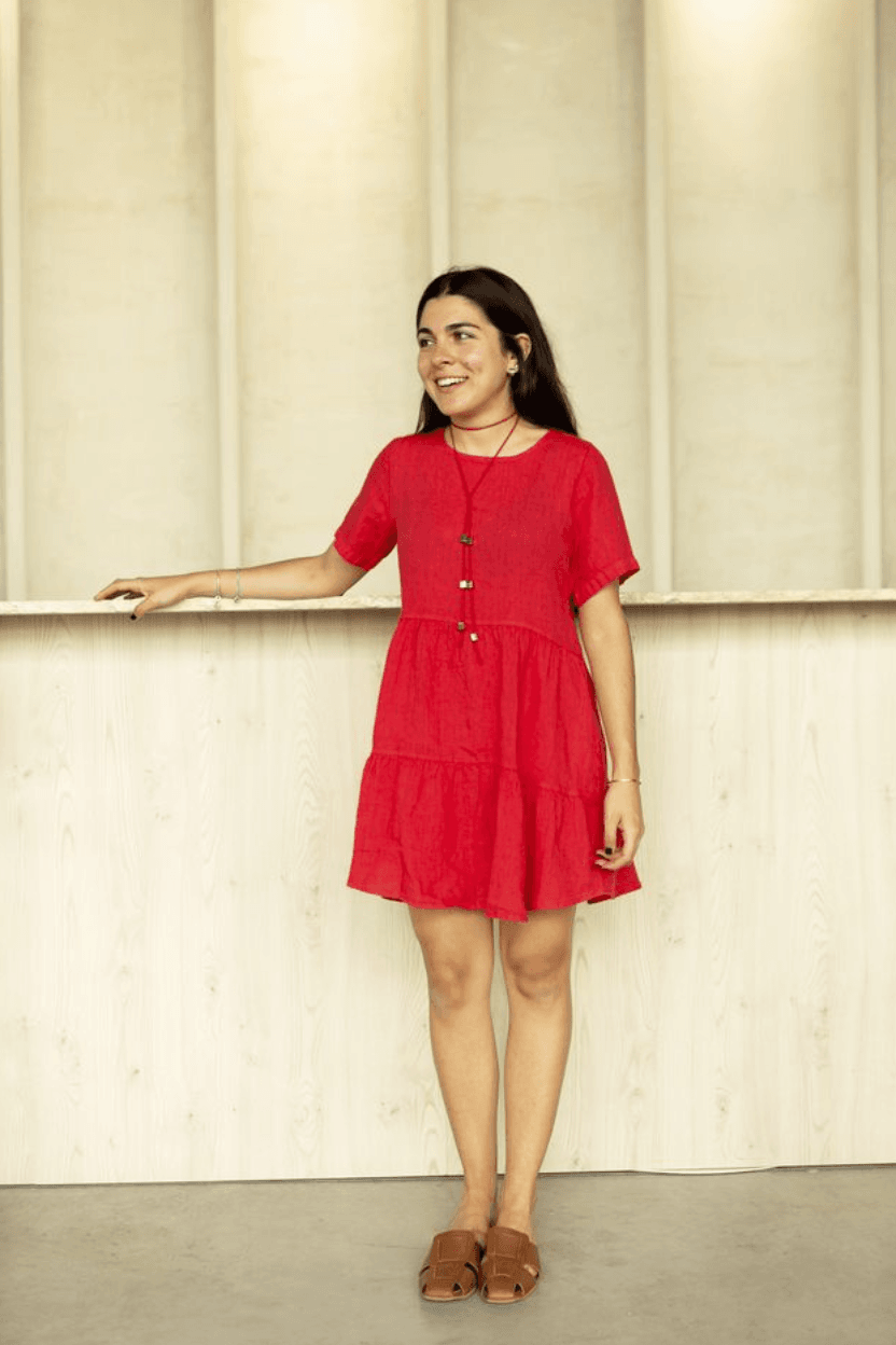 Vestido New Girasol rojo l