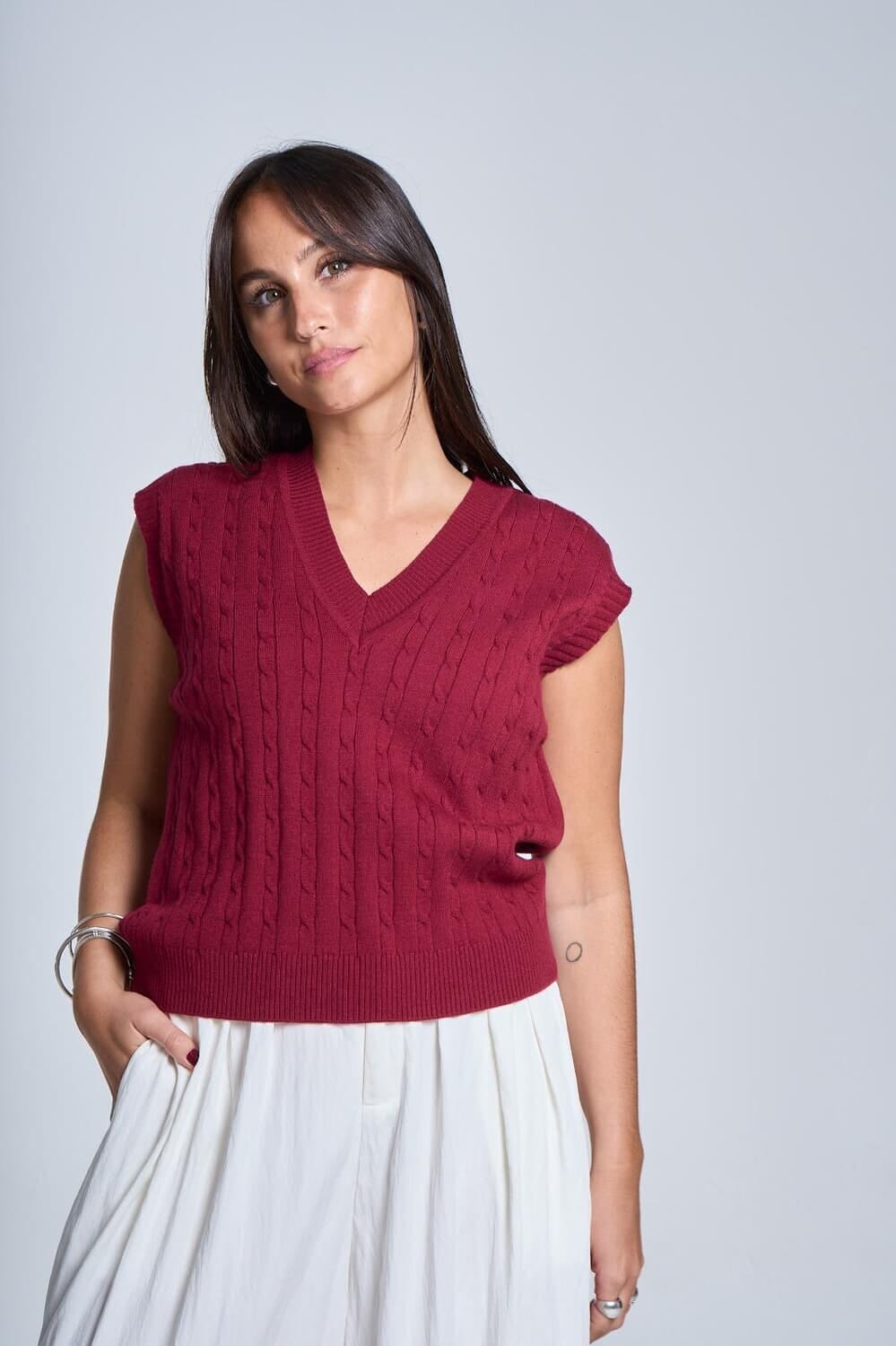 Chaleco Oxford bordo talle unico