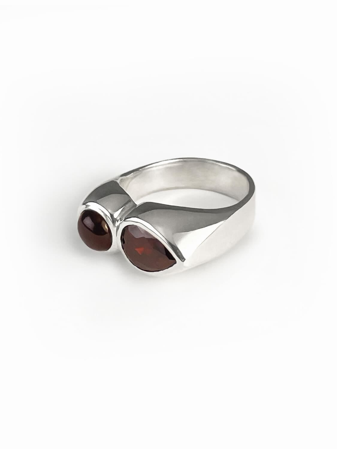 Anillo Híbrido Granate bordo talle unico