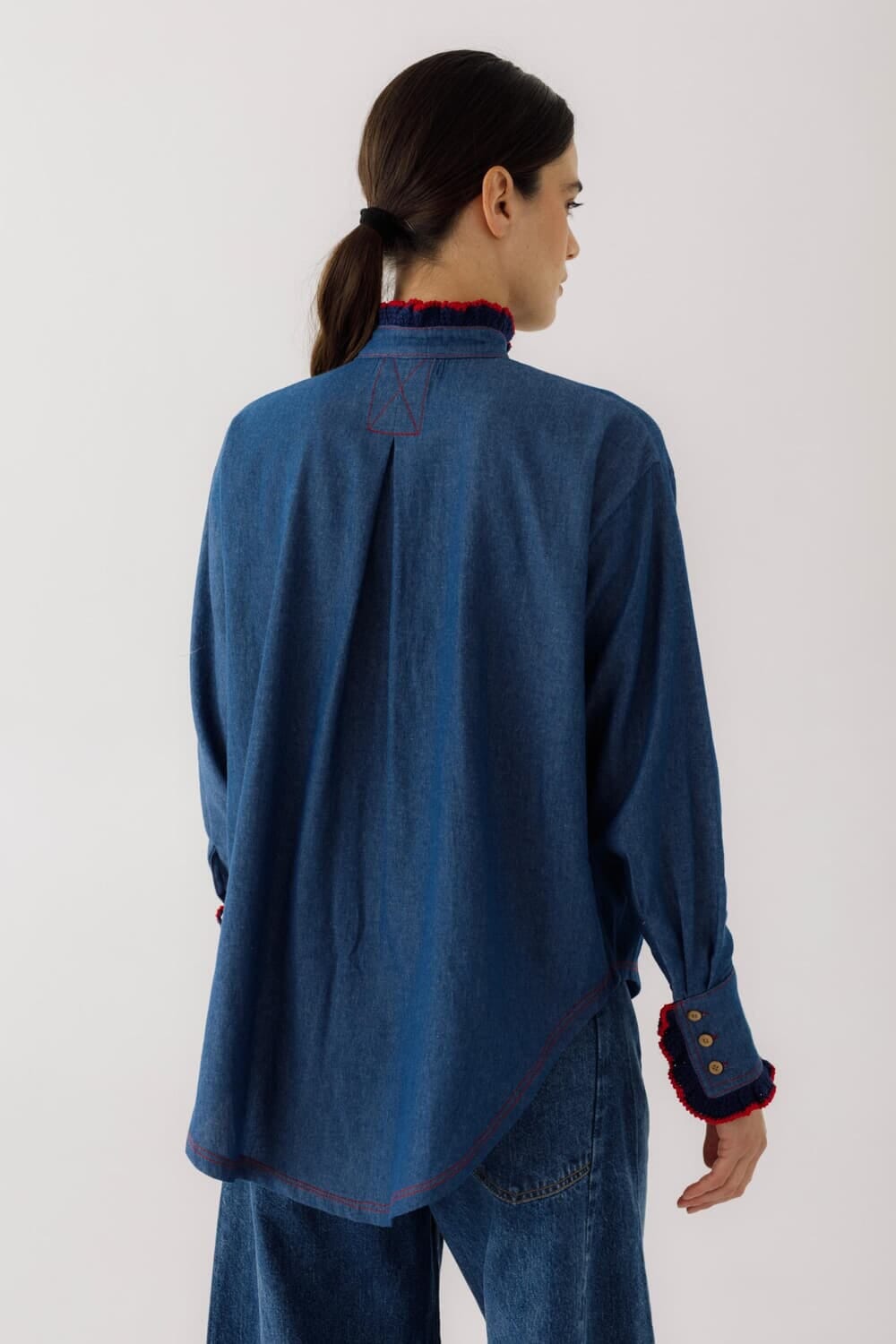 Camisa OTA Denim Crochet azul s
