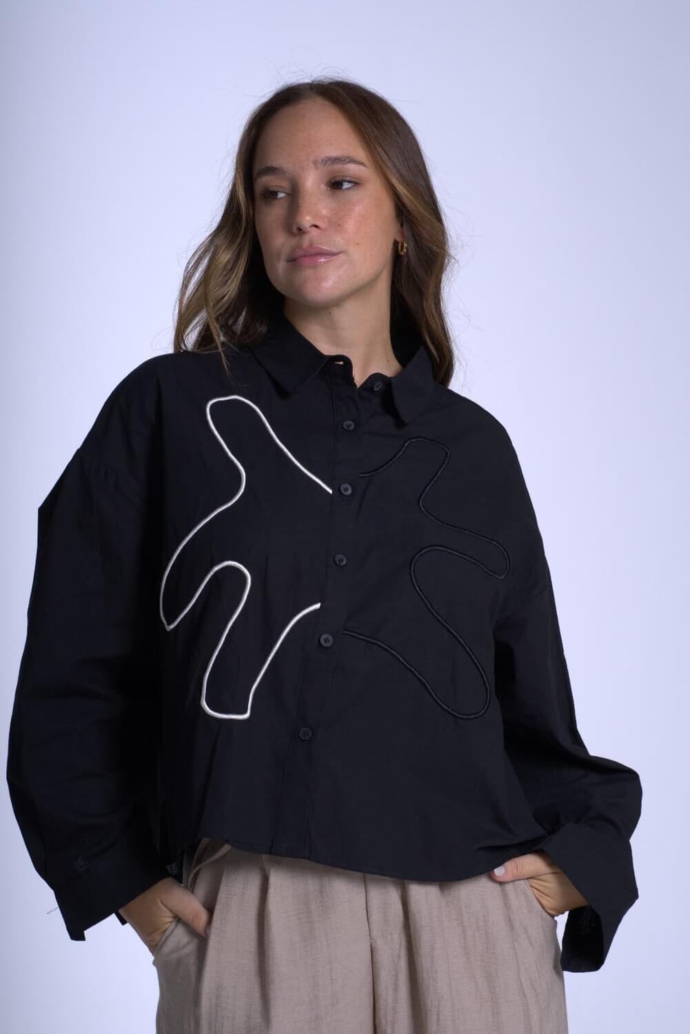 Camisa Eliot negro talle unico
