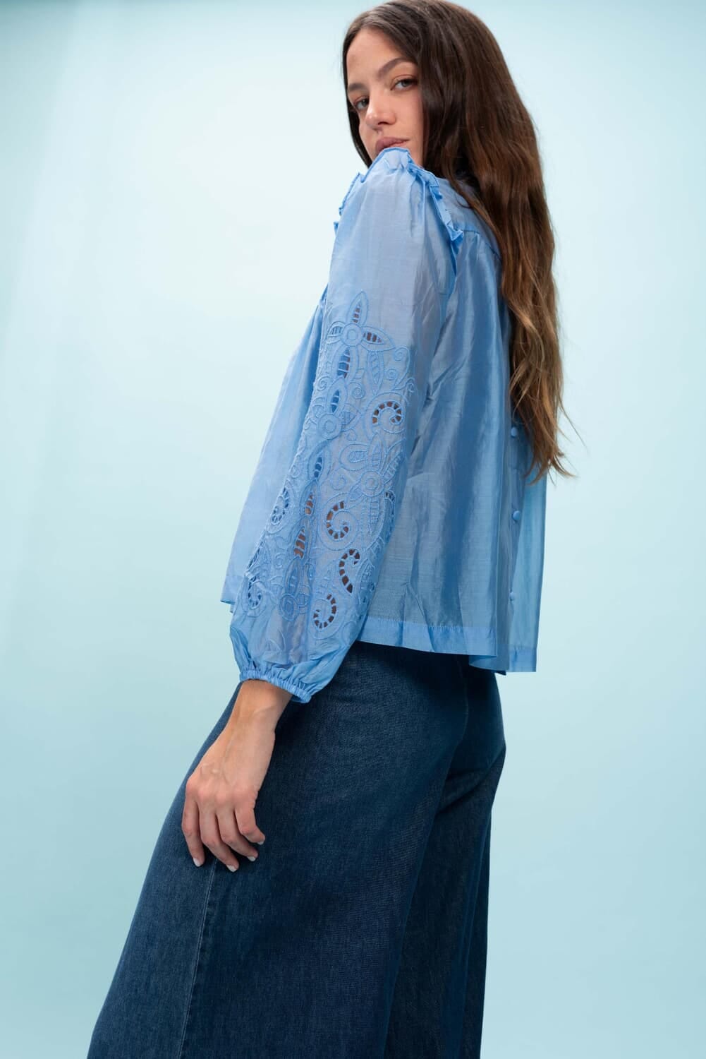 BLUSA MOIRA BY AMBER LEBON celeste m