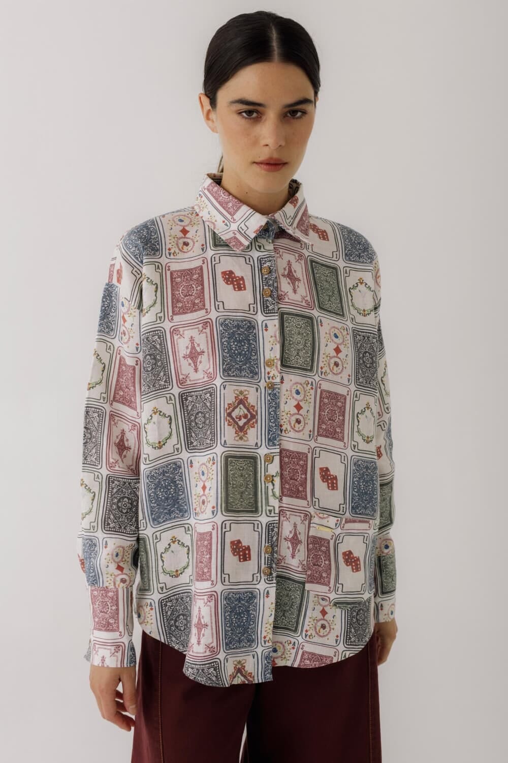 Camisa Onda Print Ludika blanco talle unico