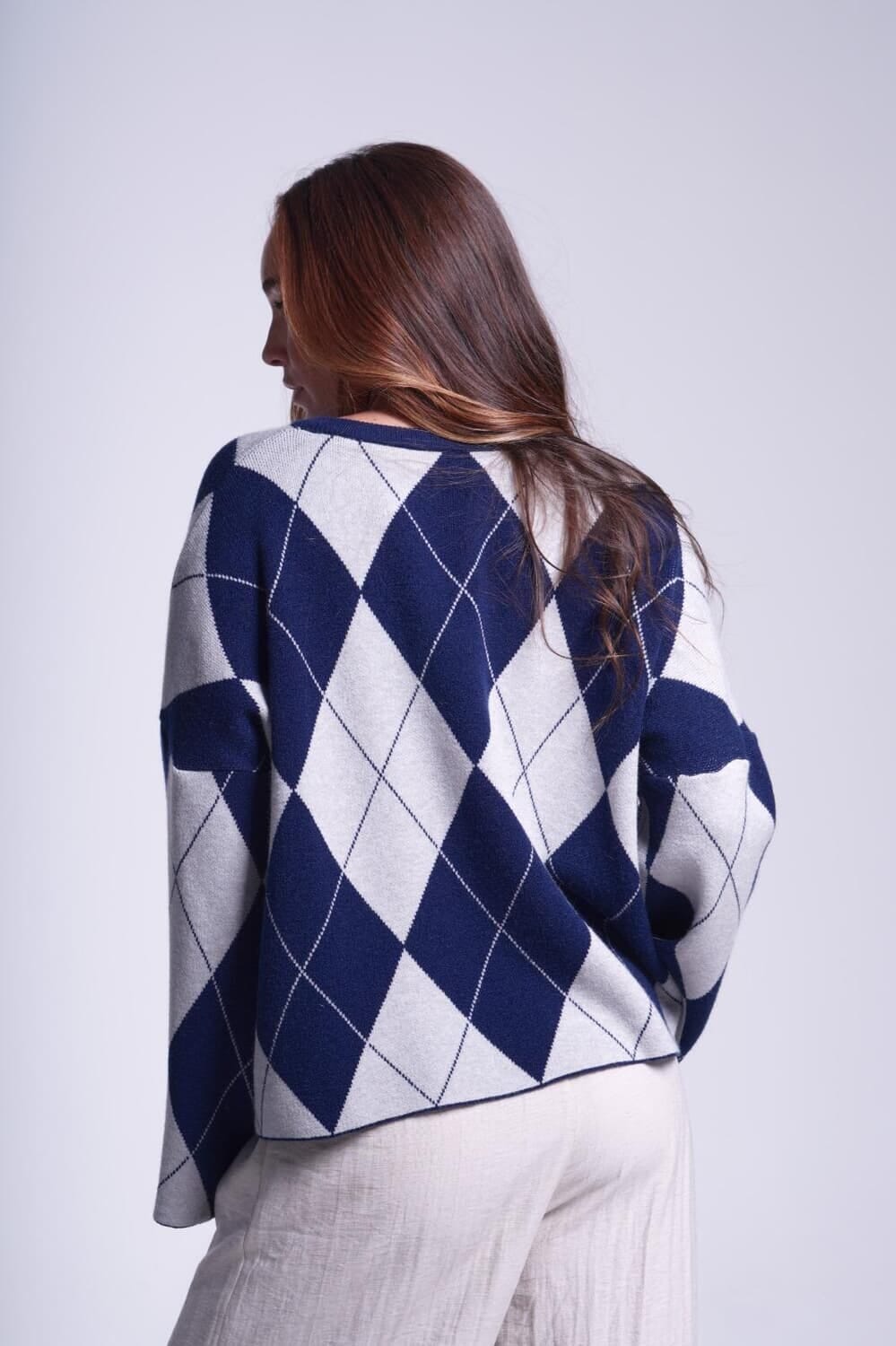 Sweater Rombos azul talle unico