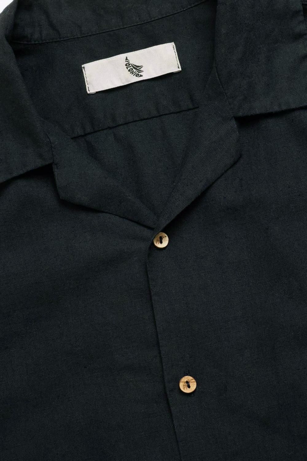 CAMP-COLLAR BOXY SHIRT negro l