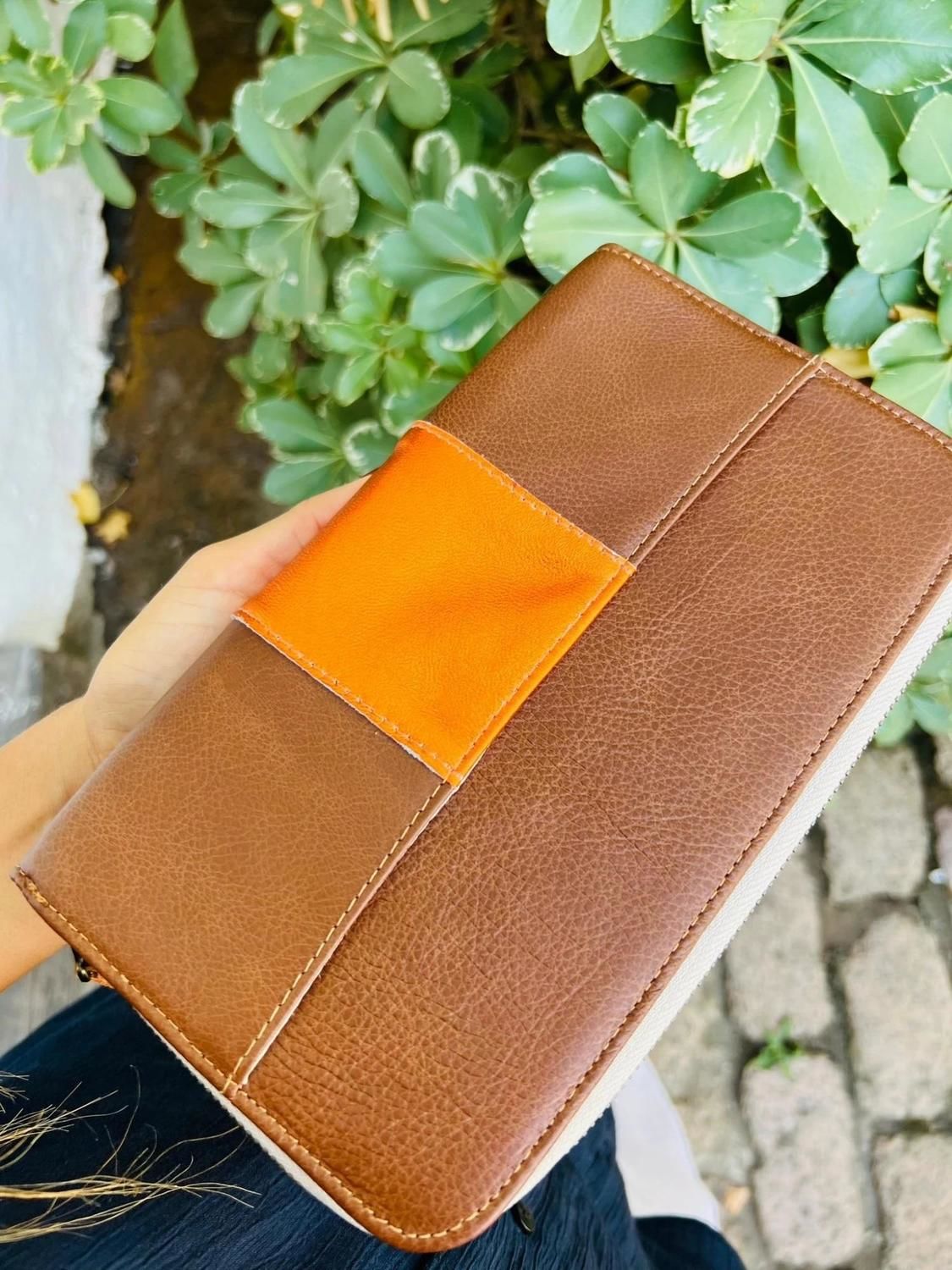 Leather Wallet naranja n/a