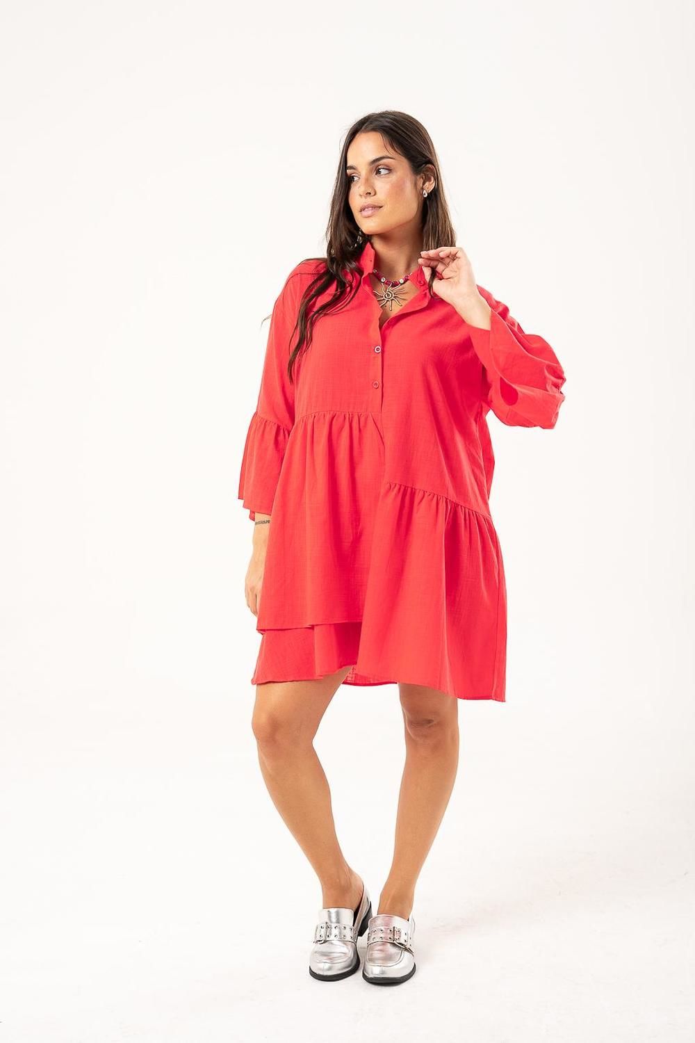 Vestido Tulum rojo talle unico