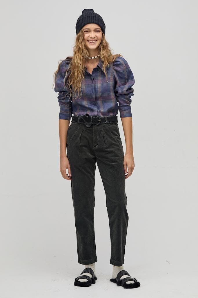 Pantalon Berlin en Corduroy - Forest Green verde oliva xxs