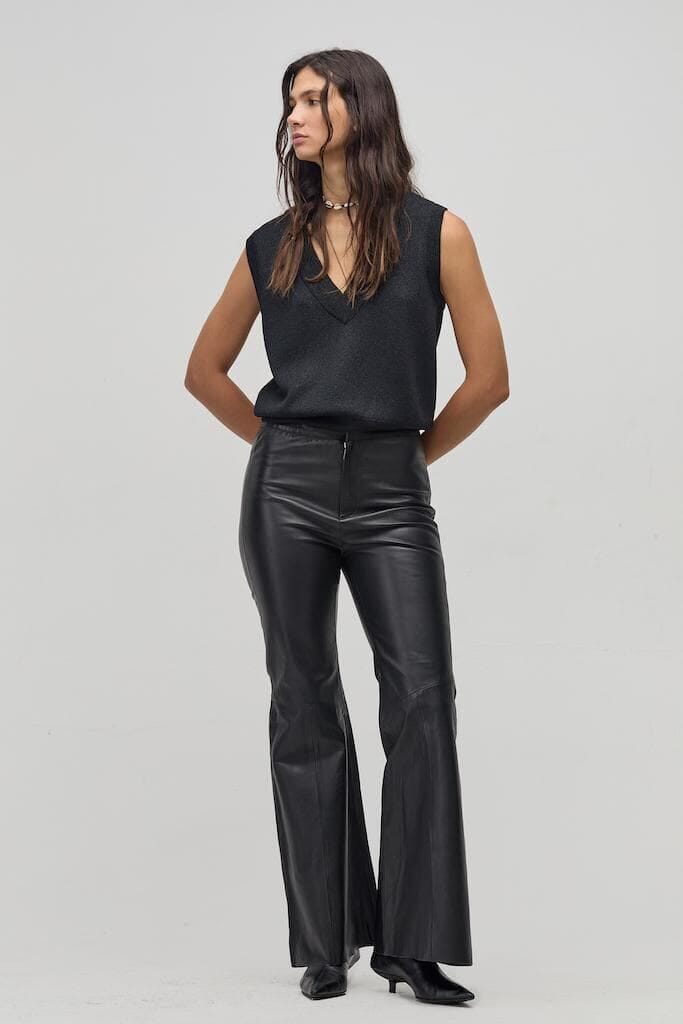 Pantalón Jade en Cuero de Oveja - Negro negro m