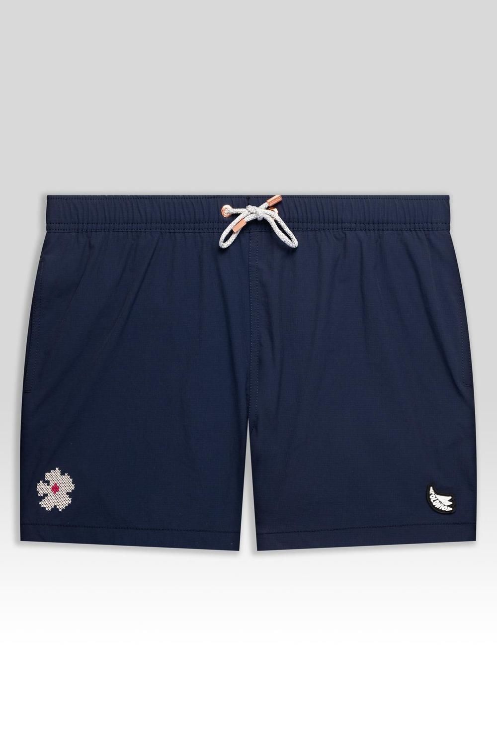 Short de Baño Classic Bordado azul bolita l