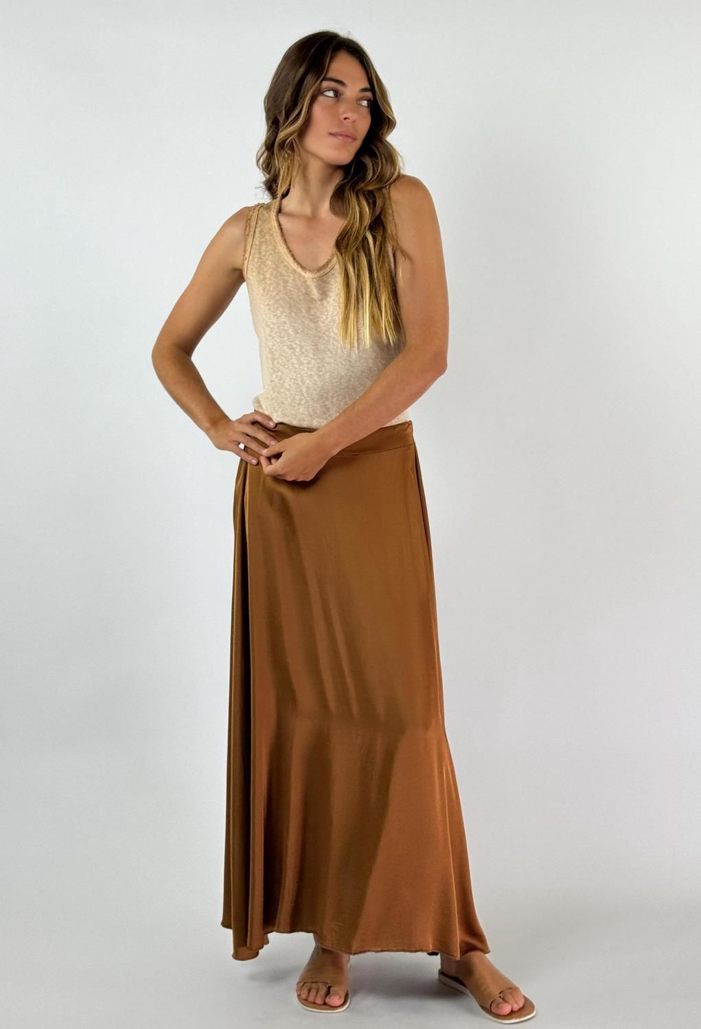 POLLERA ORIANA camel talle unico