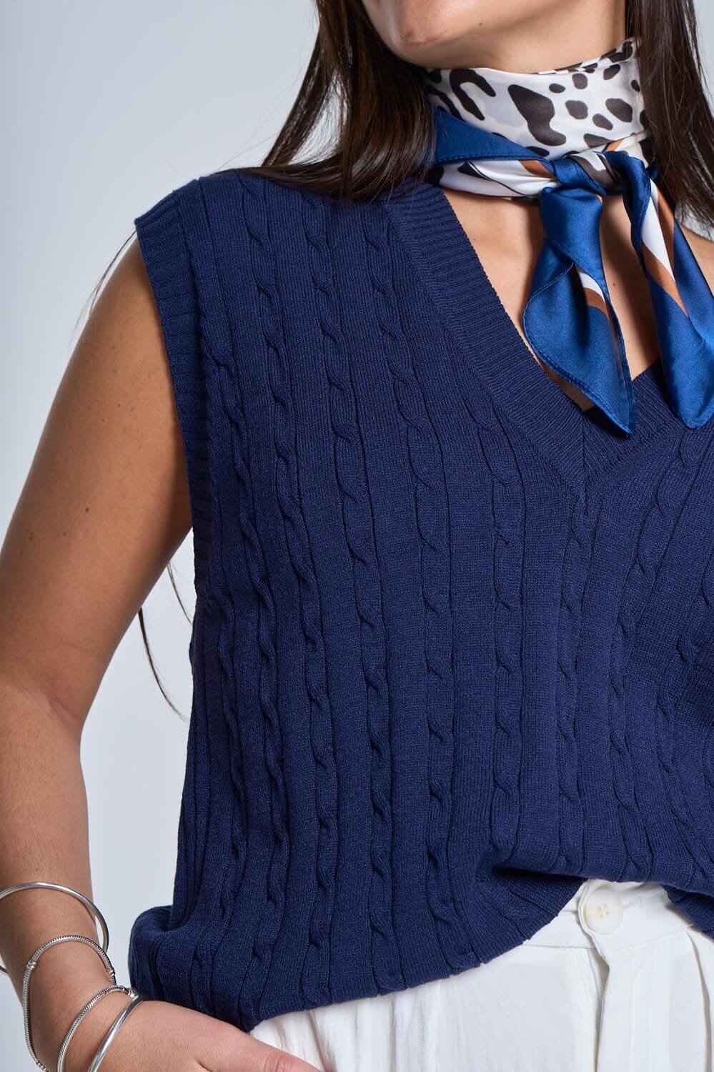 Chaleco Oxford azul talle unico