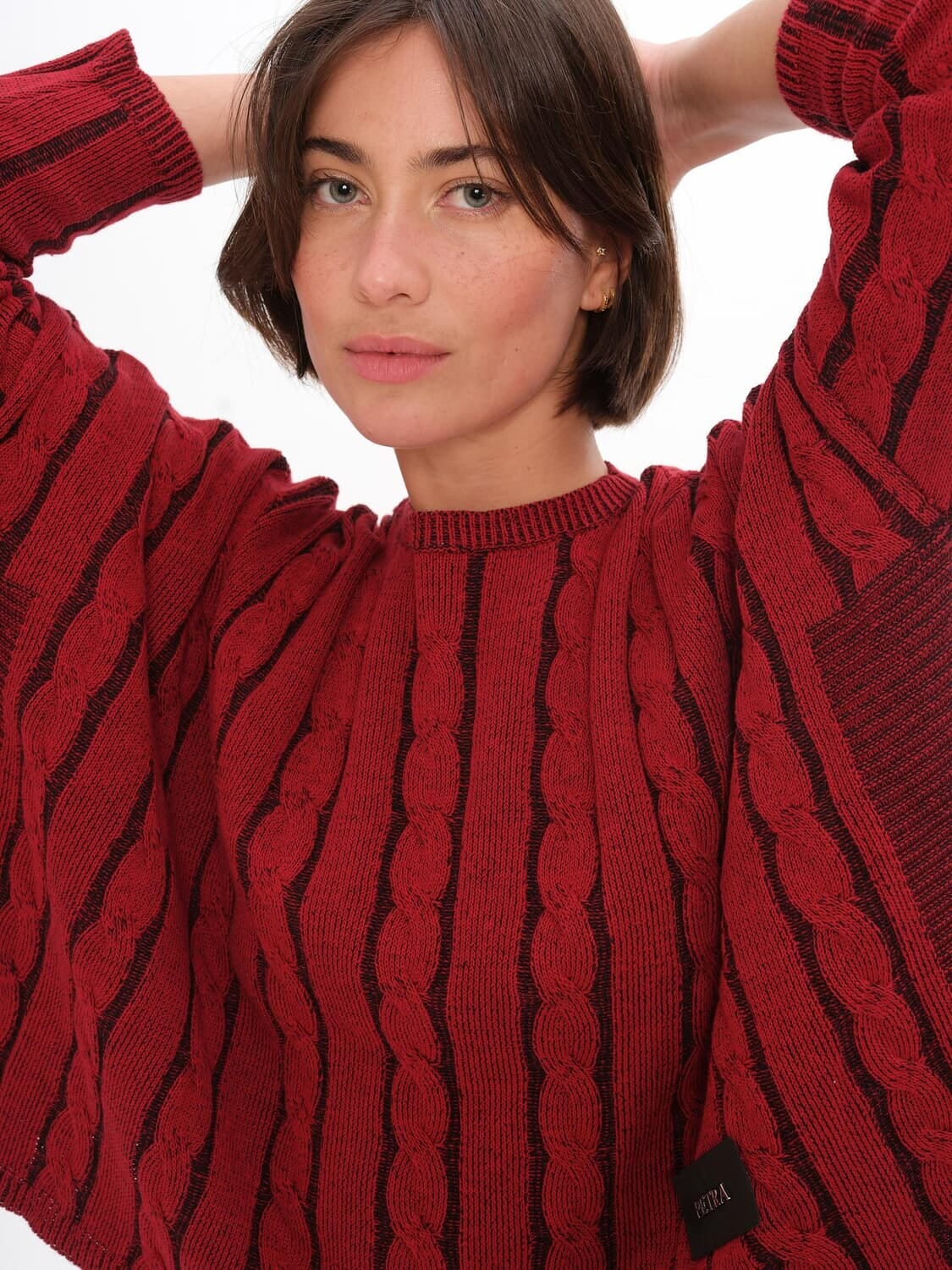 Sweater Crop Oceano rojo talle unico