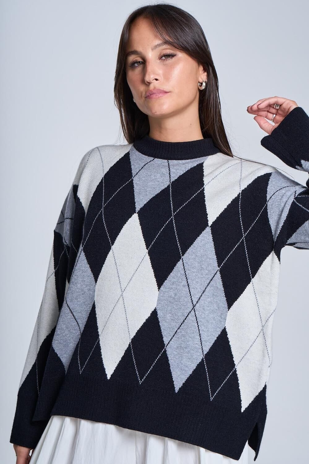 Sweater Rombos classic negro talle unico