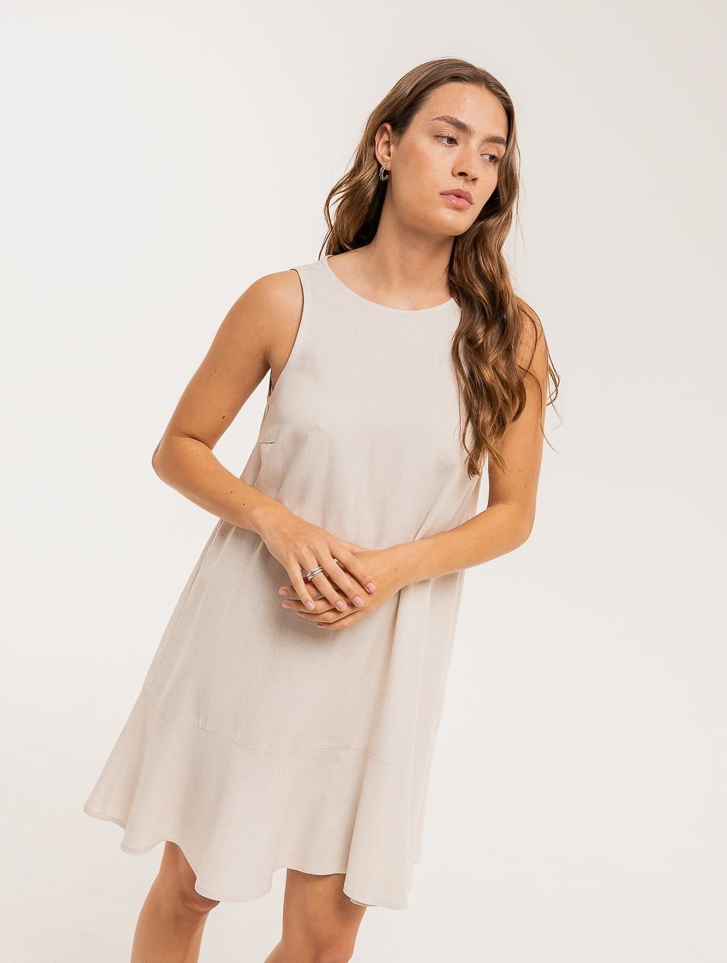 Vestido Rocío beige m/l