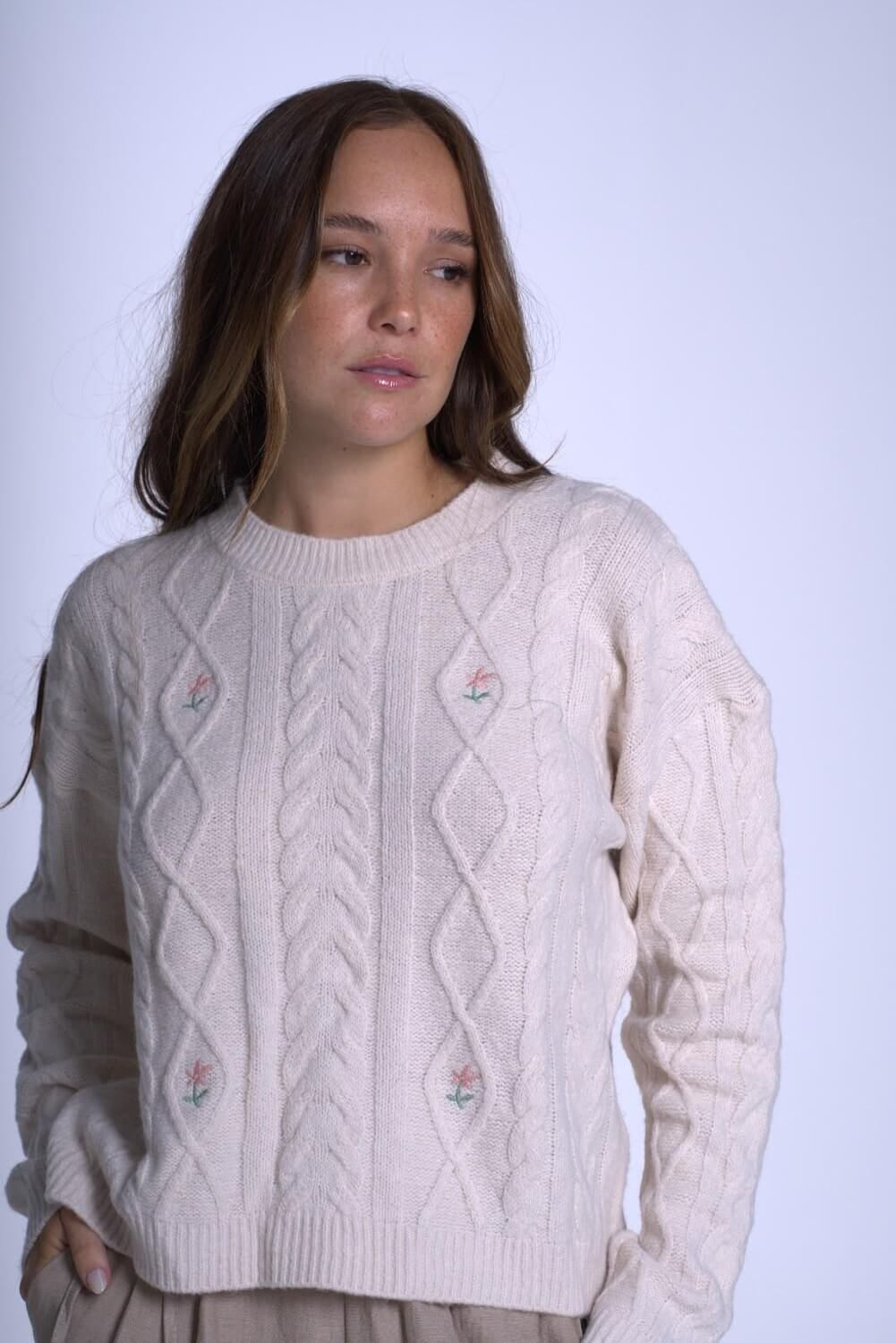 Sweater Serena beige talle unico