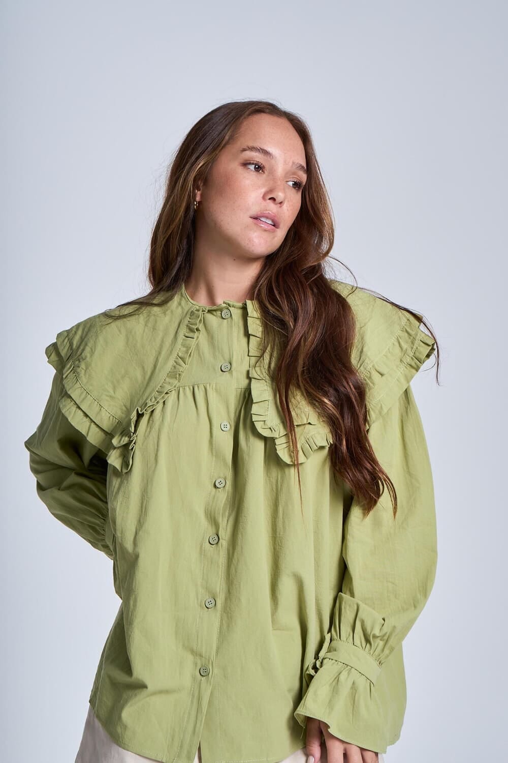 Camisa Marga verde lima talle unico