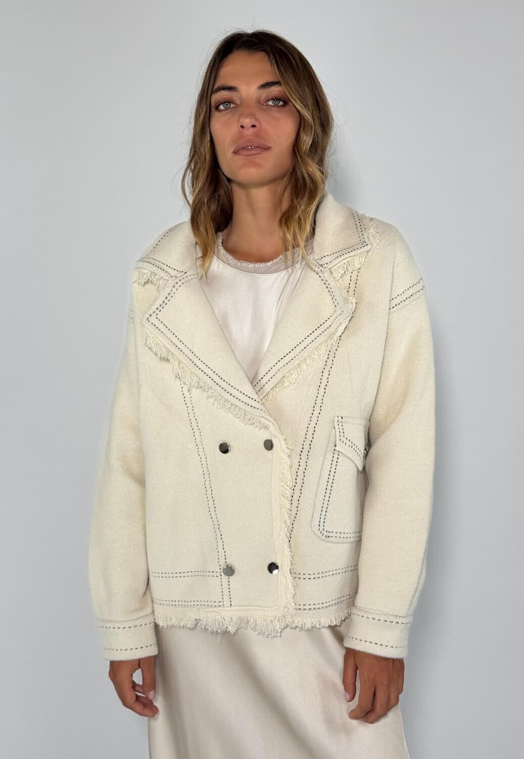 CHAQUETA REGINA crudo talle unico