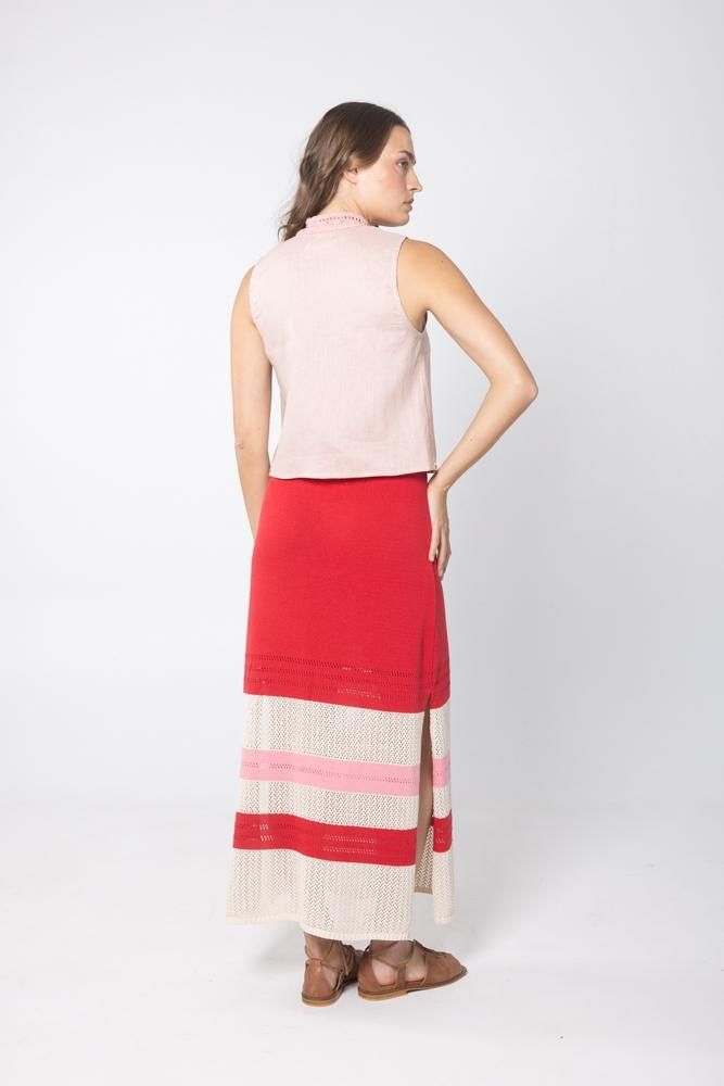 Top Multi Linen rosado s