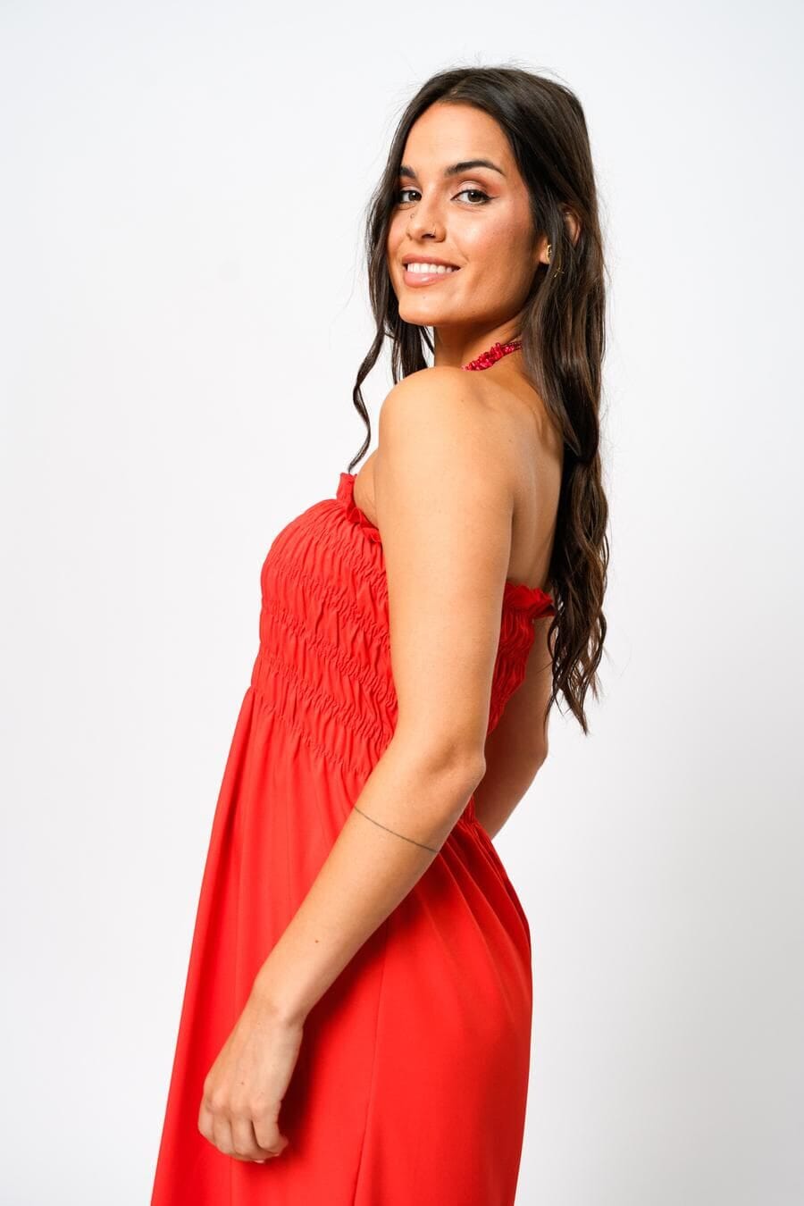 Vestido Straples rojo m