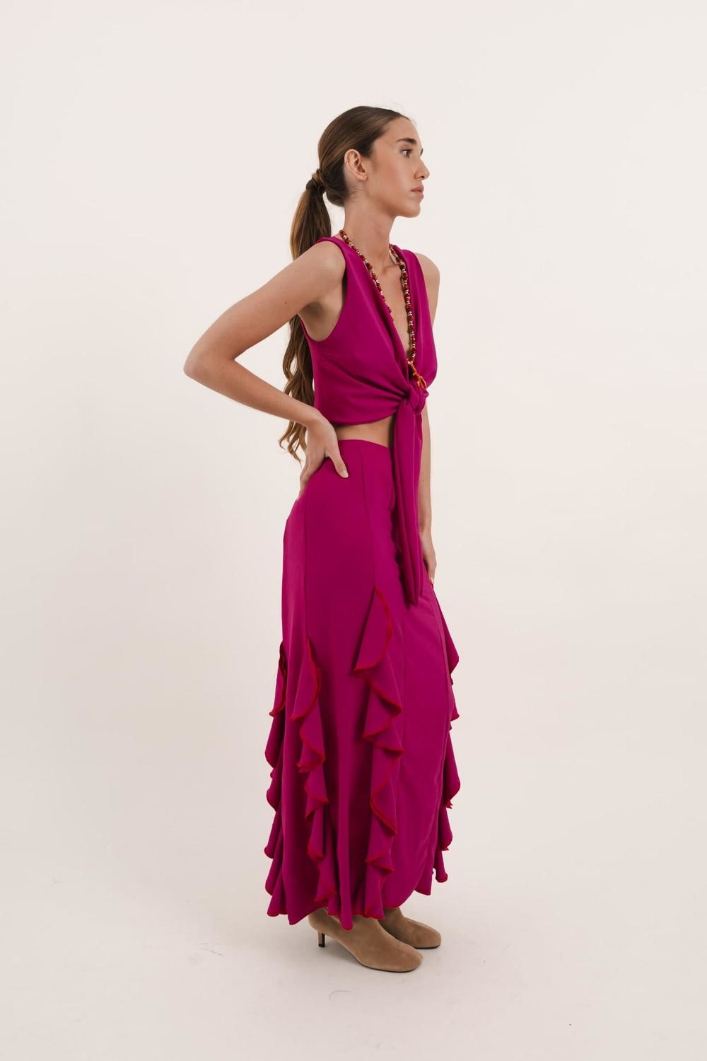 Top Perla fucsia m/l