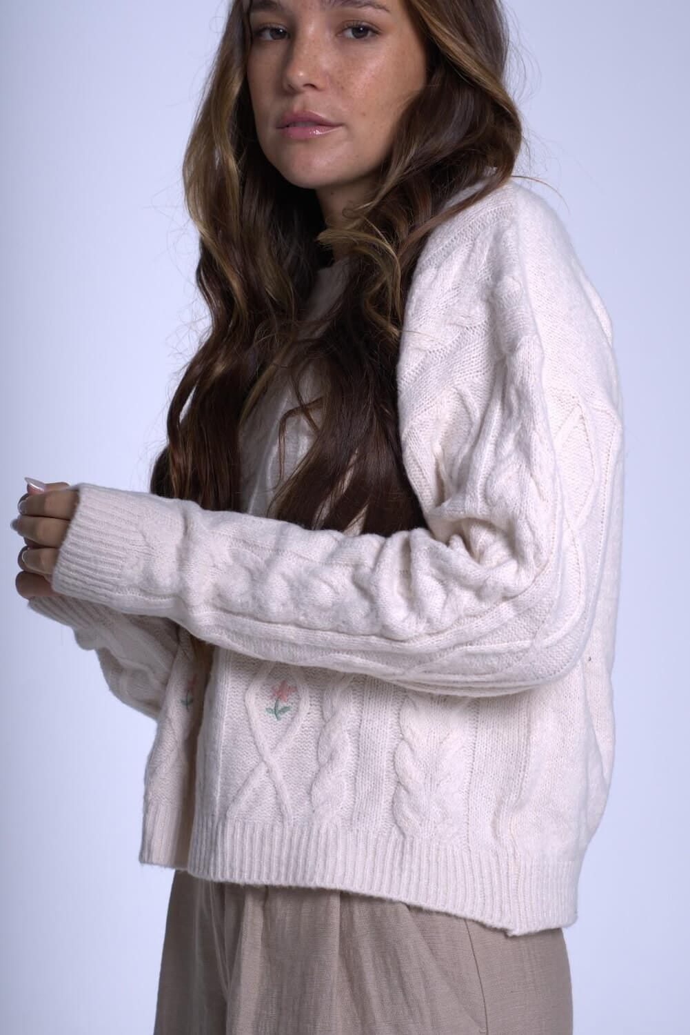 Sweater Serena beige talle unico