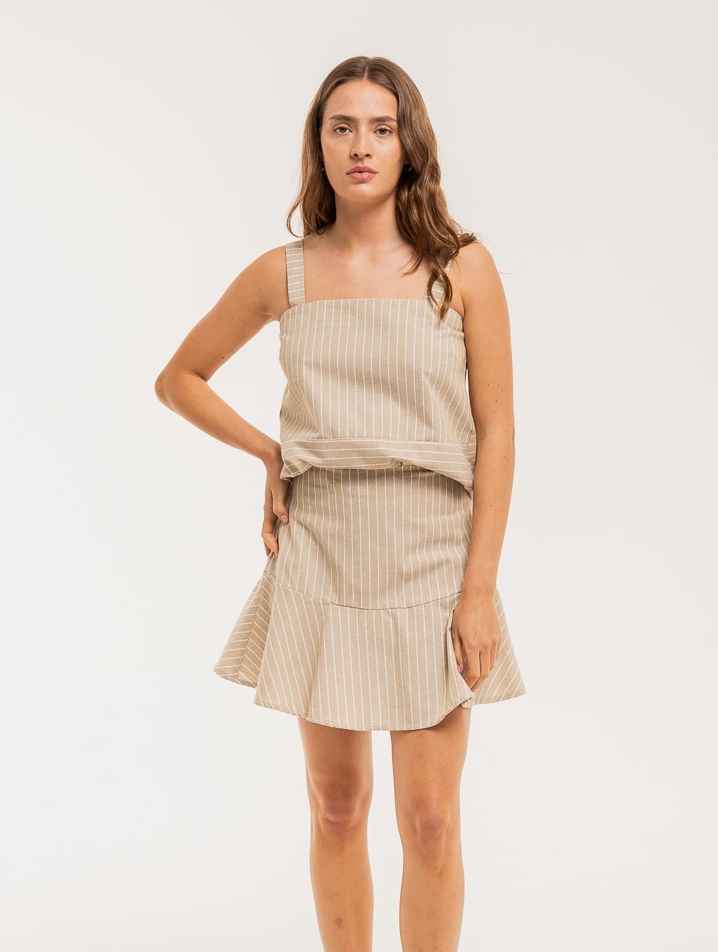 Falda René beige l