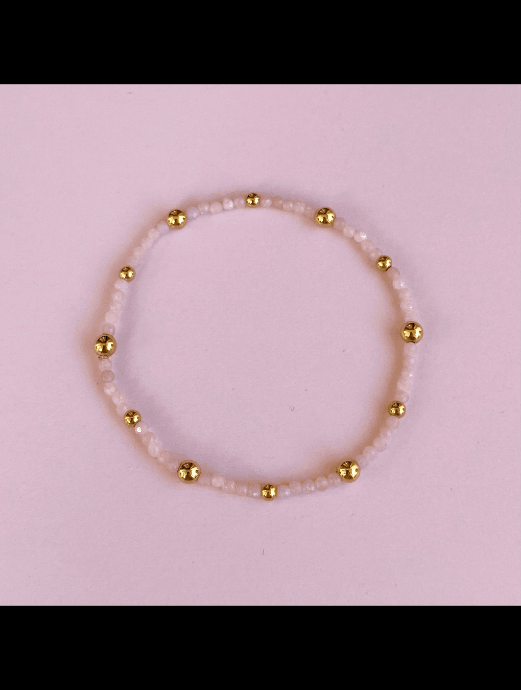 Pulsera FELICIA en acero y piedras naturales rosado n/a