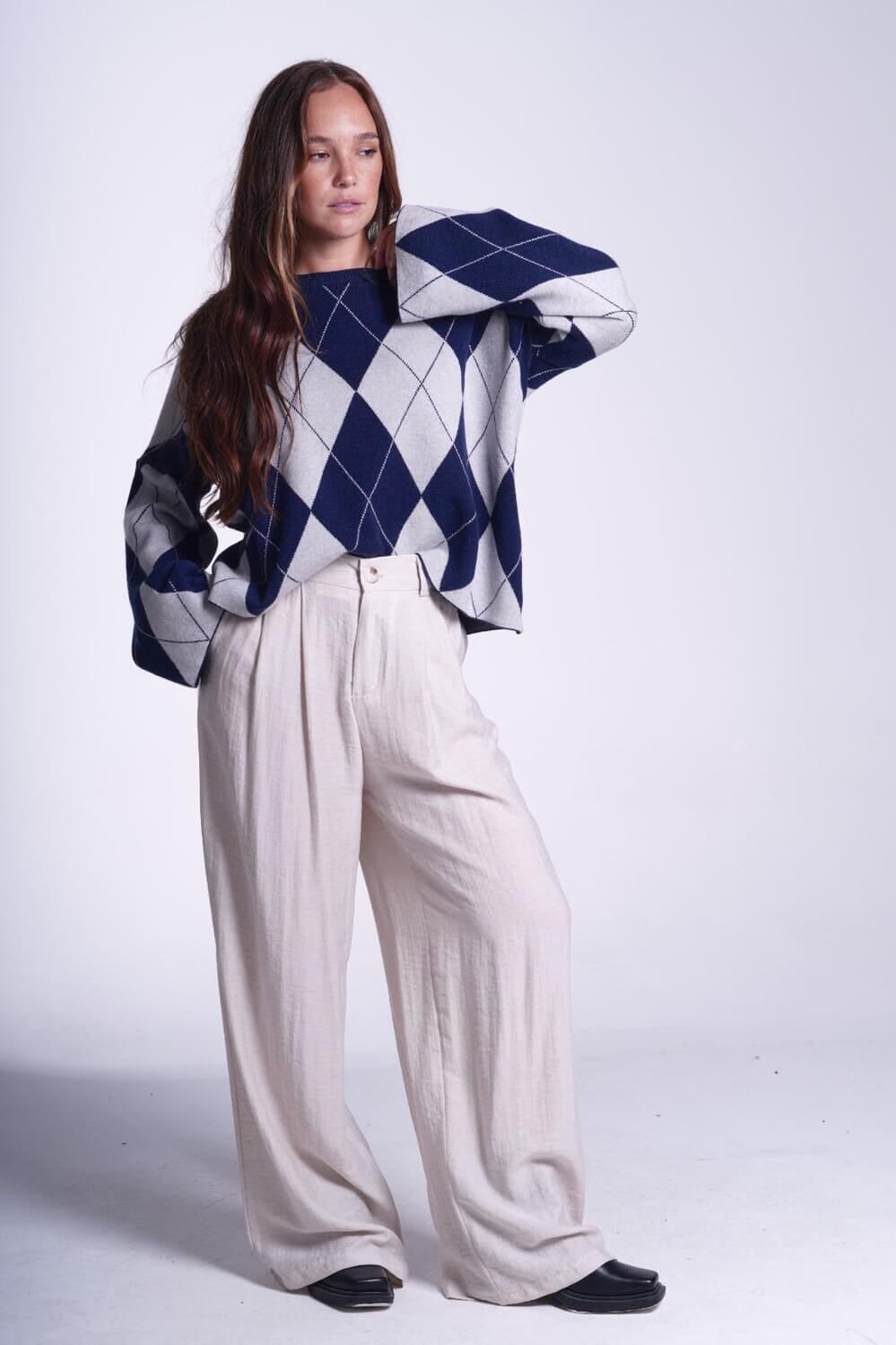 Sweater Rombos azul talle unico