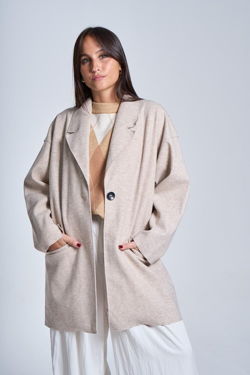 Tapado Londres beige talle unico