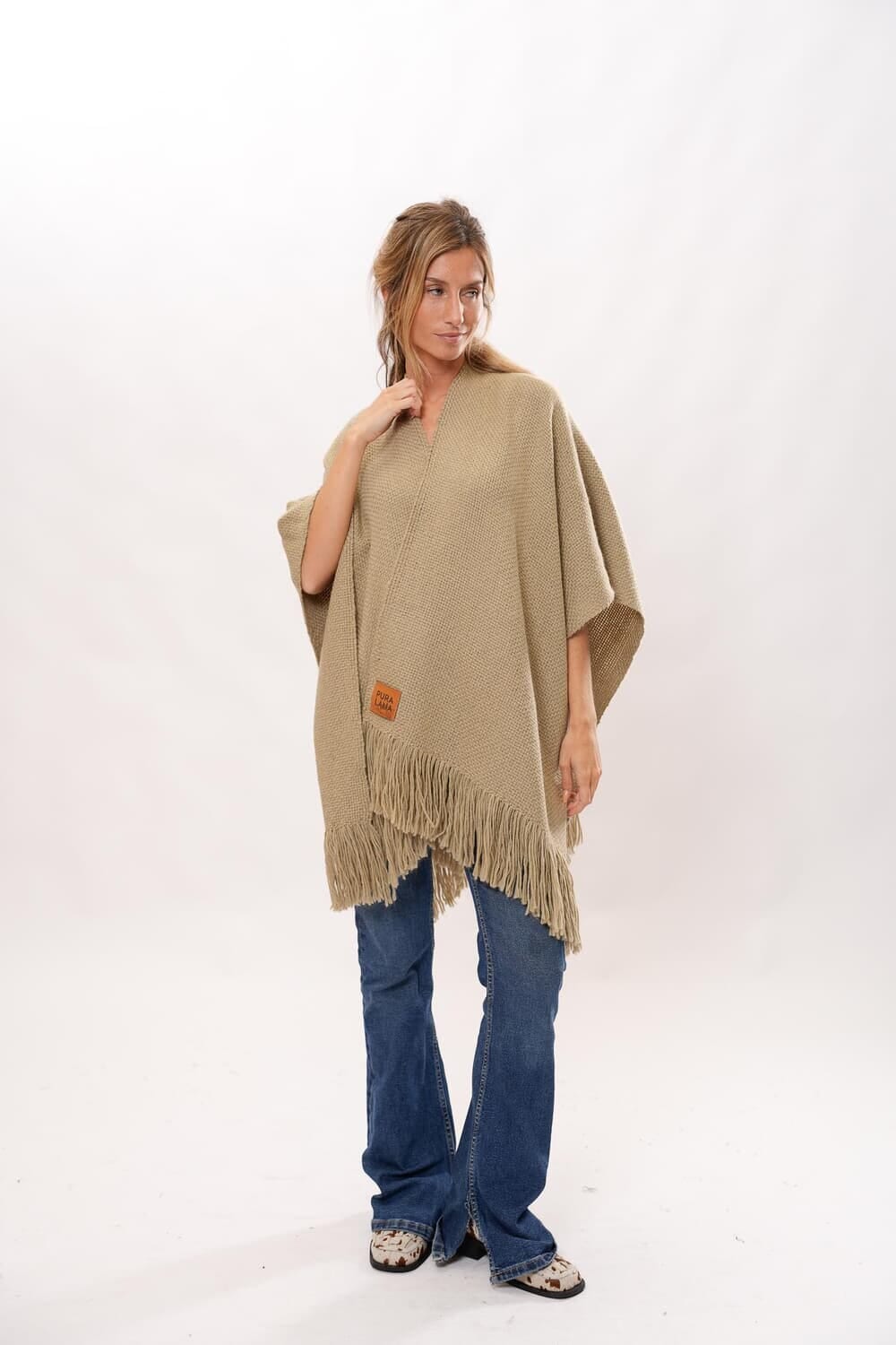 Ruana Paz 2.0 beige talle unico