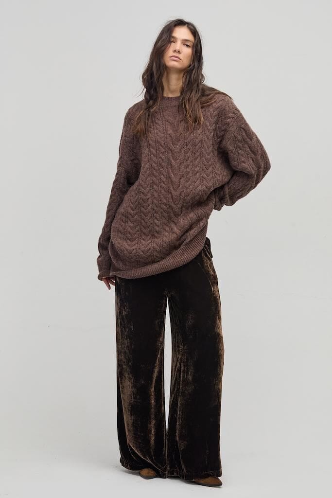 Pantalon New Luna en Velvet - Chocolate chocolate xxs