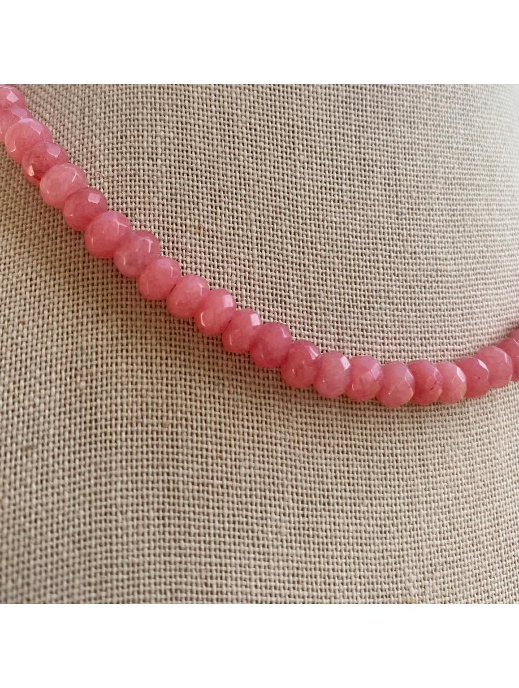 Collar FRESA en piedras naturales rosado chicle n/a