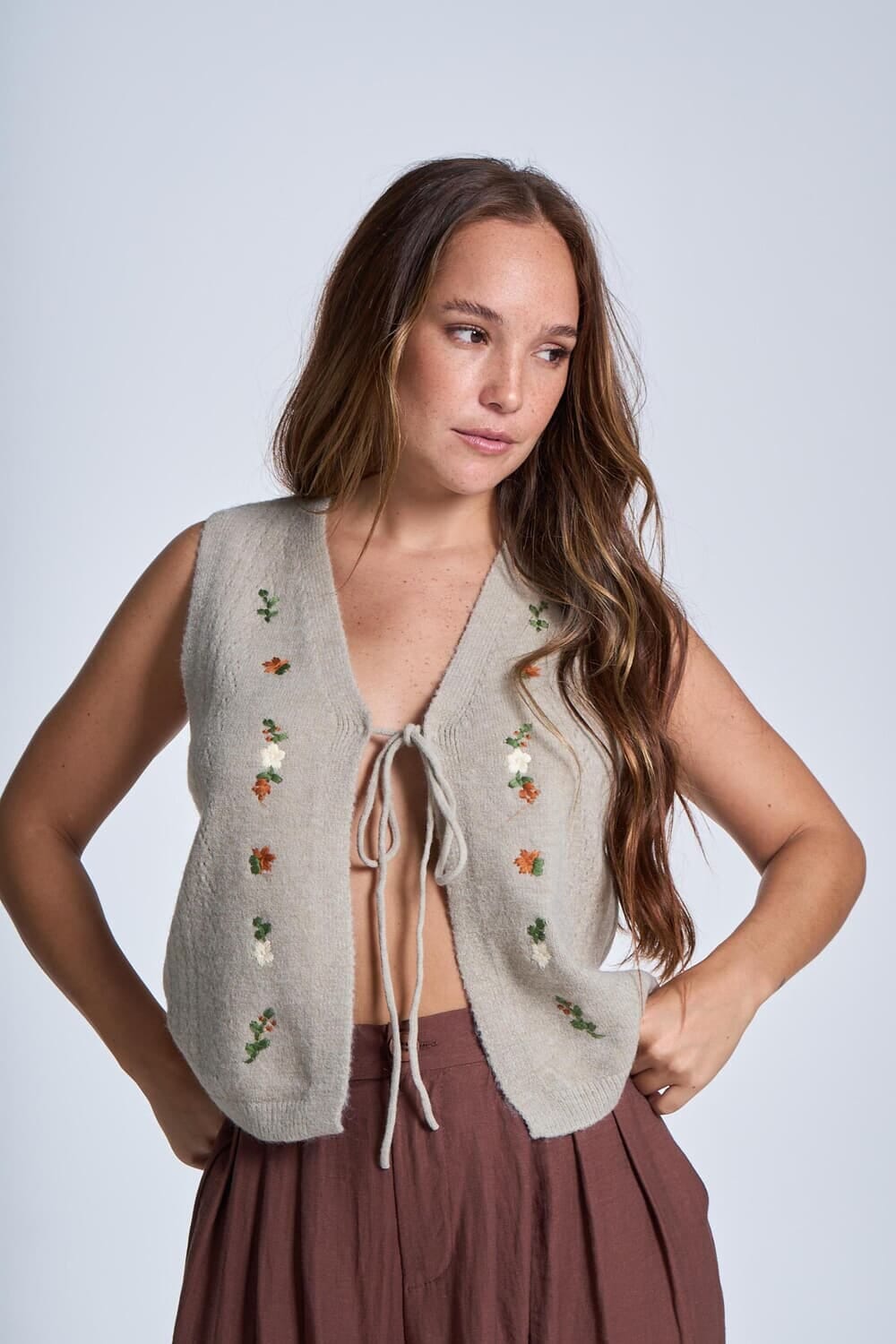 Chaleco Sally beige talle unico