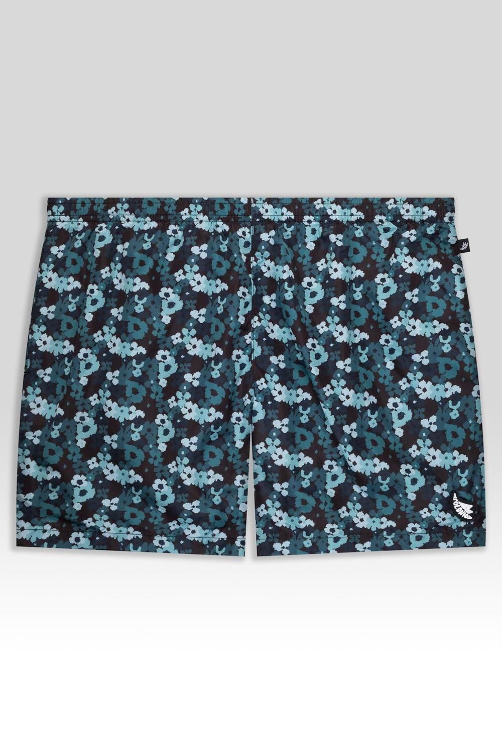 Short de Baño Runner Pixel Floral azul bolita s