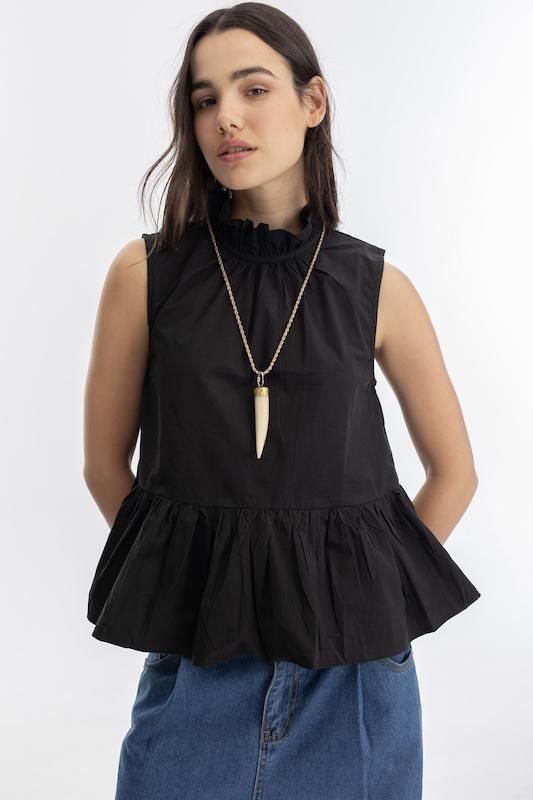 Top Daisy en Algodon  - Negro negro xs