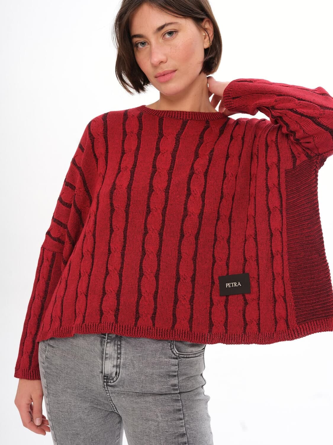 Sweater Crop Oceano rojo talle unico